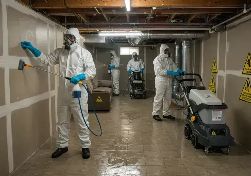 Basement Moisture Removal and Structural Drying process in Cabarrus County, NC